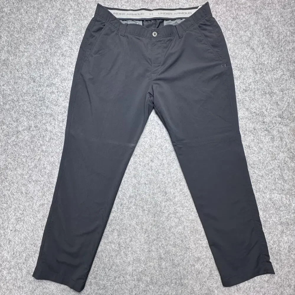 Under Armour Pants Mens 40x30 Black Stretch Straight Leg Khakis Golf Casual